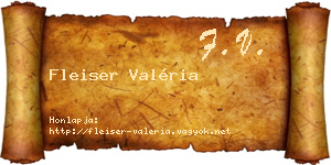Fleiser Valéria névjegykártya